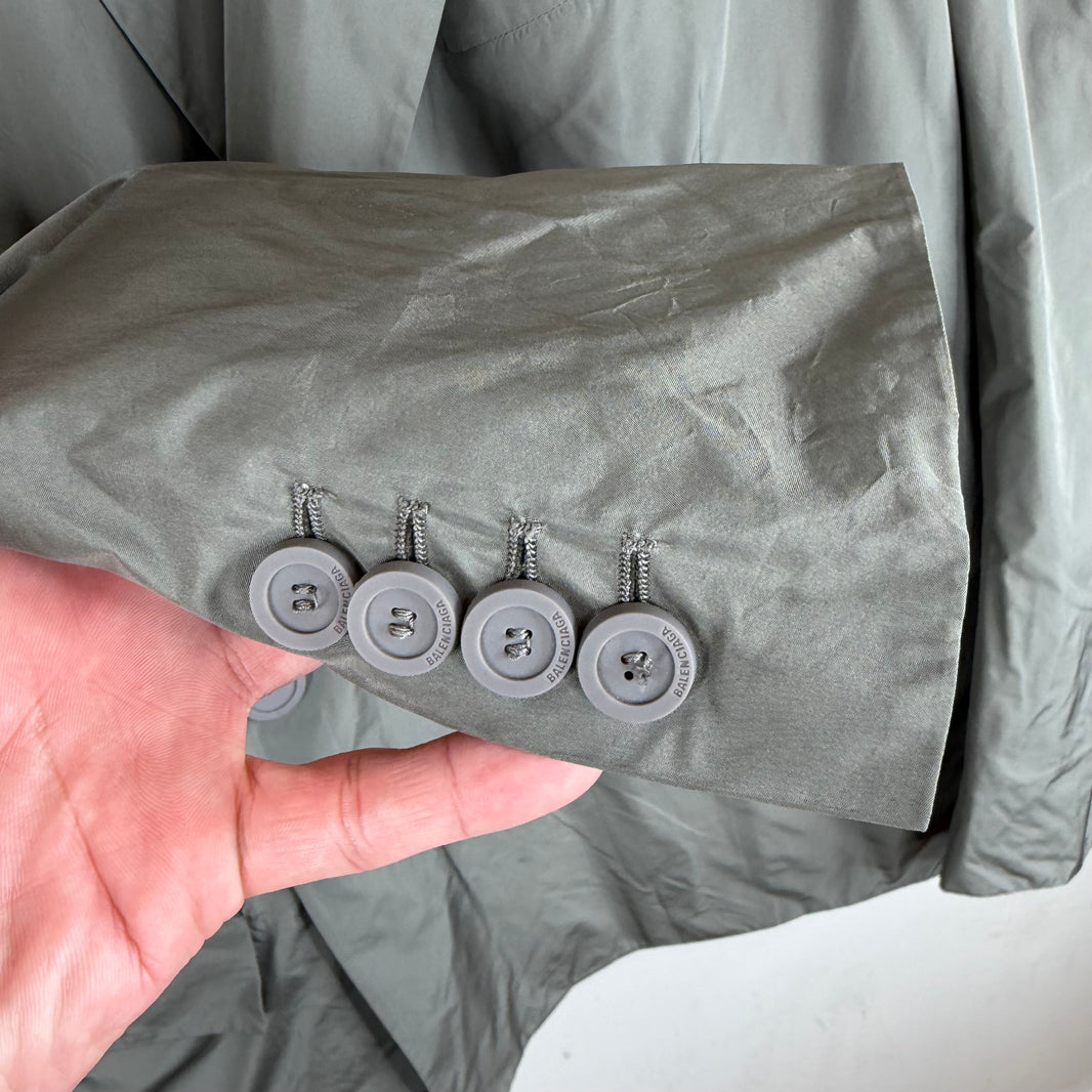 Balenciaga Gray Nylon Blazer Jacket