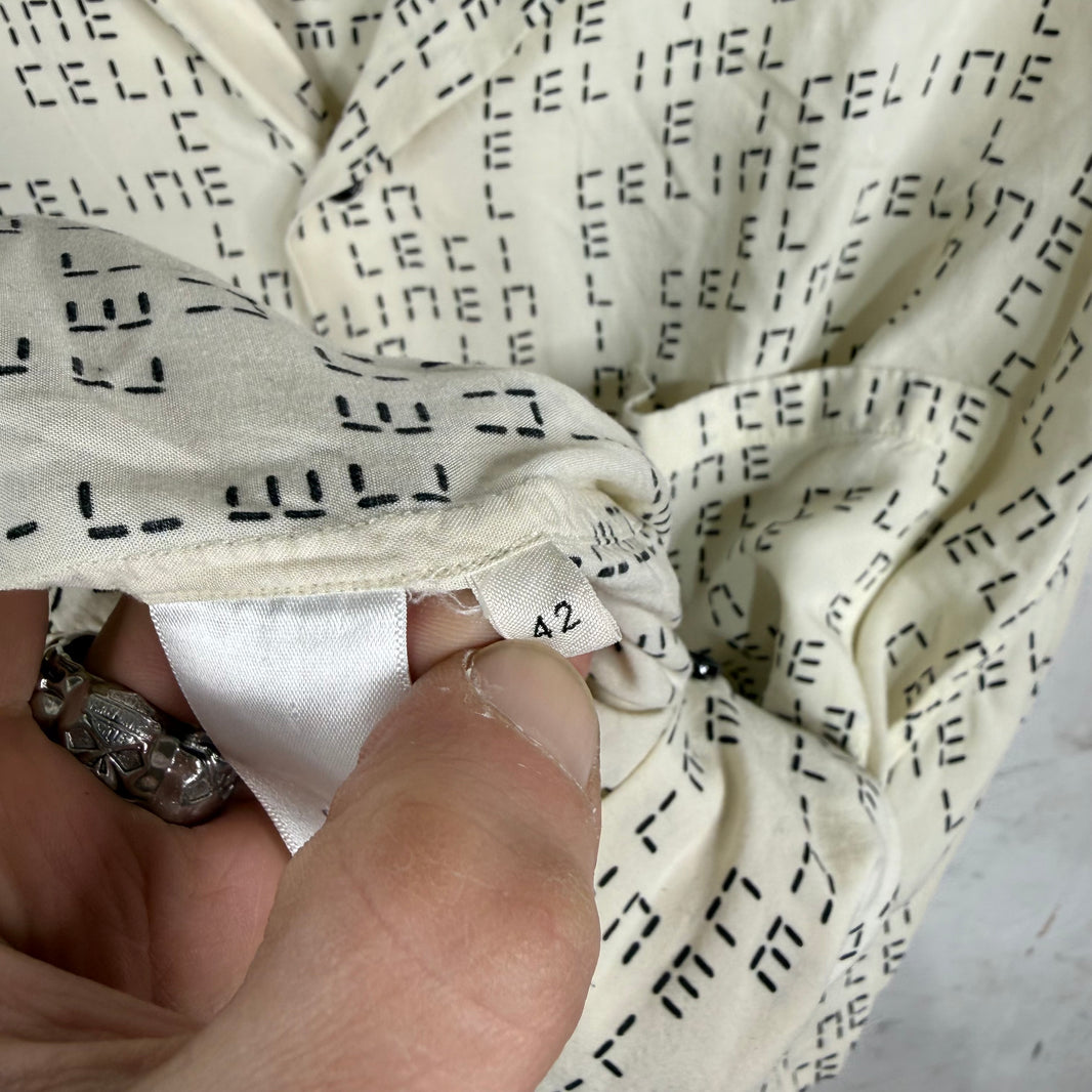 Celine Time Monogram Logo Viscose Shirt