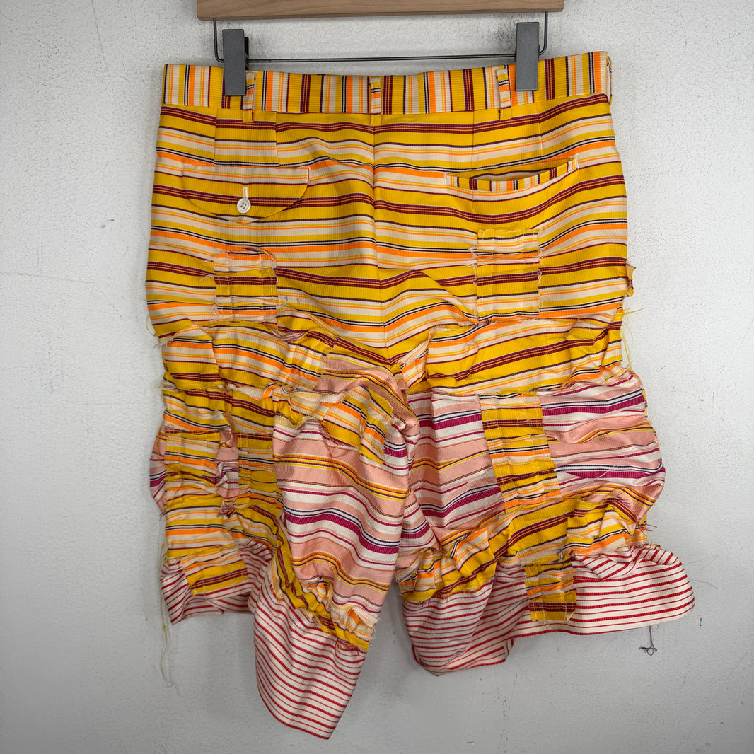 CDG Homme Plus Striped Elastic Panel Shorts