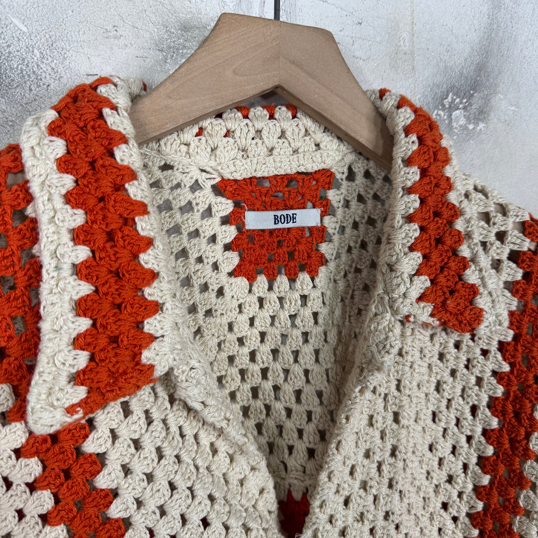 Bode Sun Spot Crochet Shirt