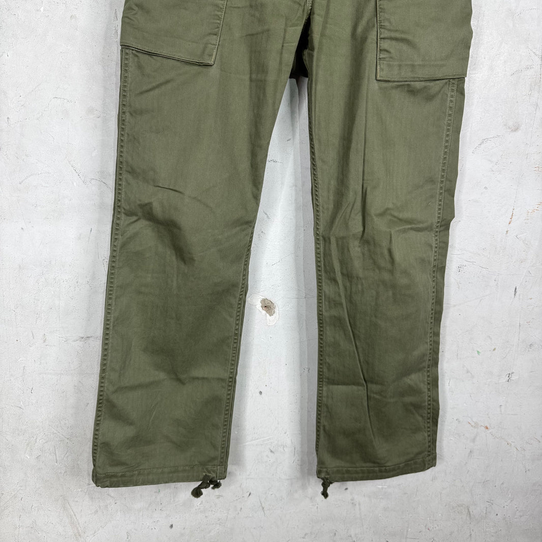 RRL Olive Herringbone Cargos
