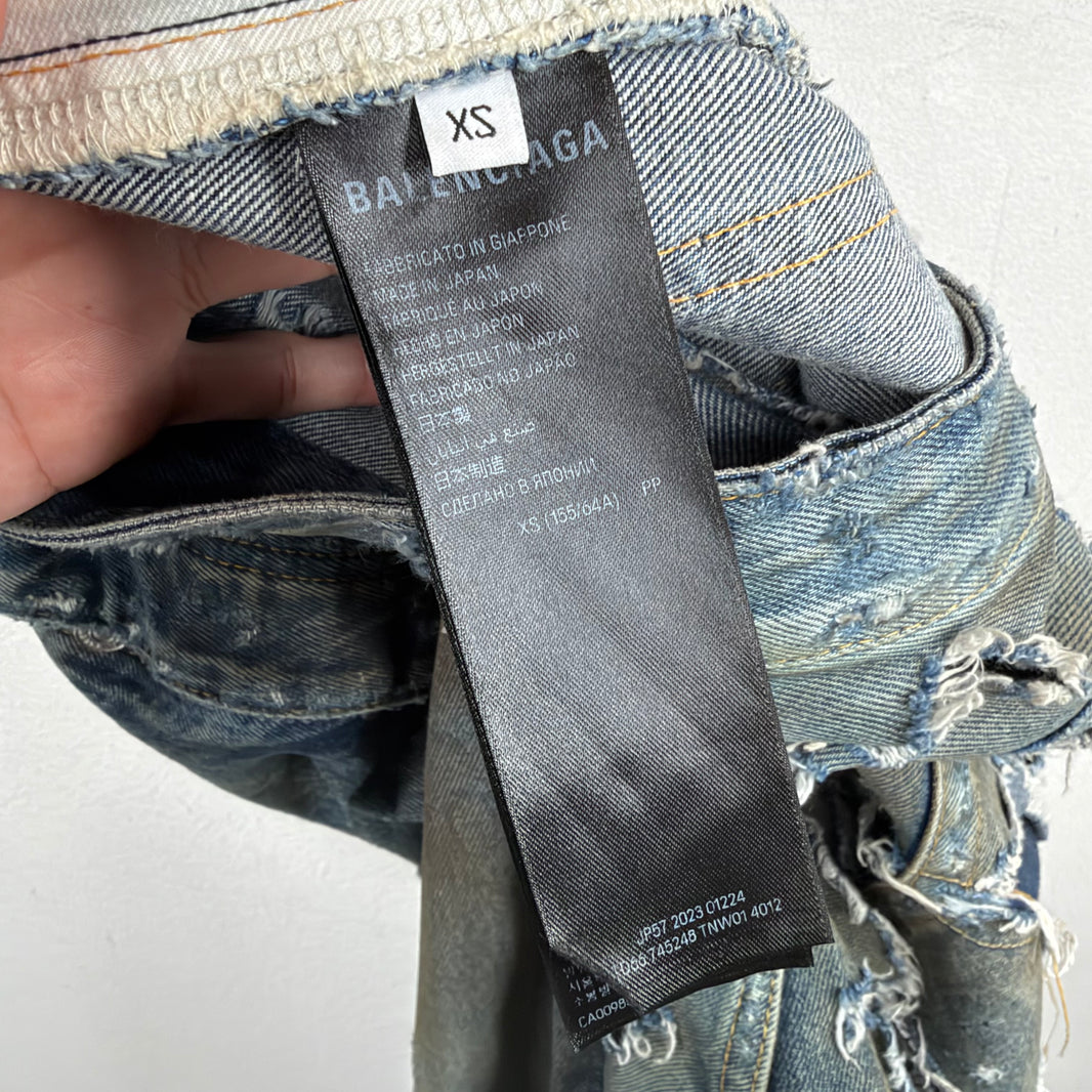 Balenciaga Destroyed Blue Jeans