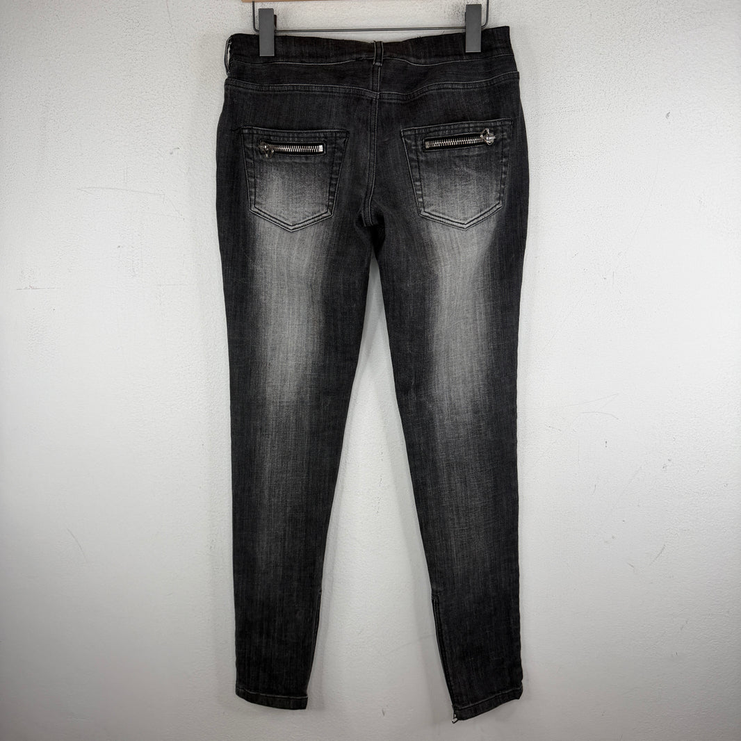 Balmain Skinny Low Rise Zipper Jeans