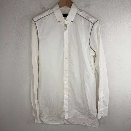Lanvin White Silver Ball Detail Button Up Shirt