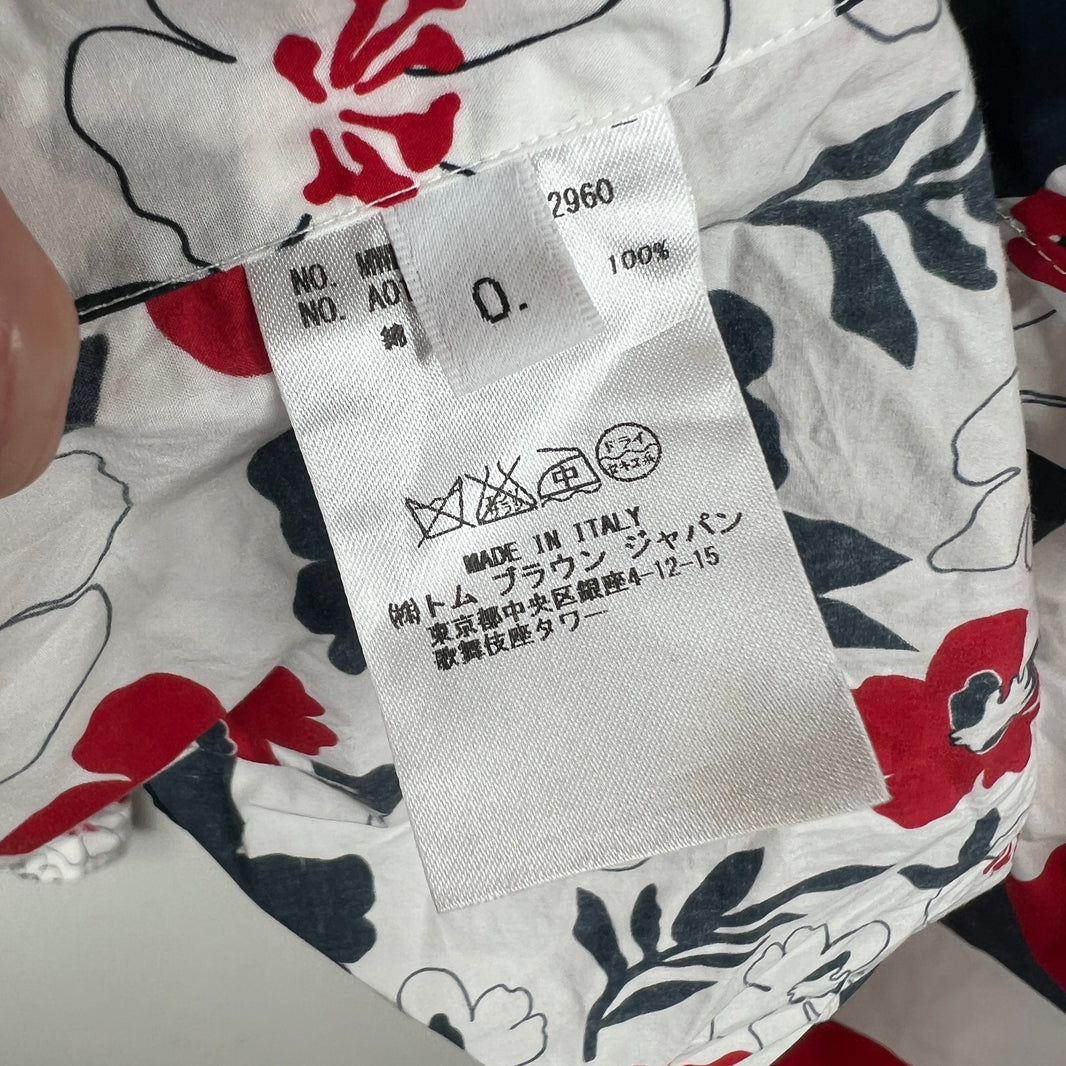 Thom Browne Floral Striped Button Up Shirt