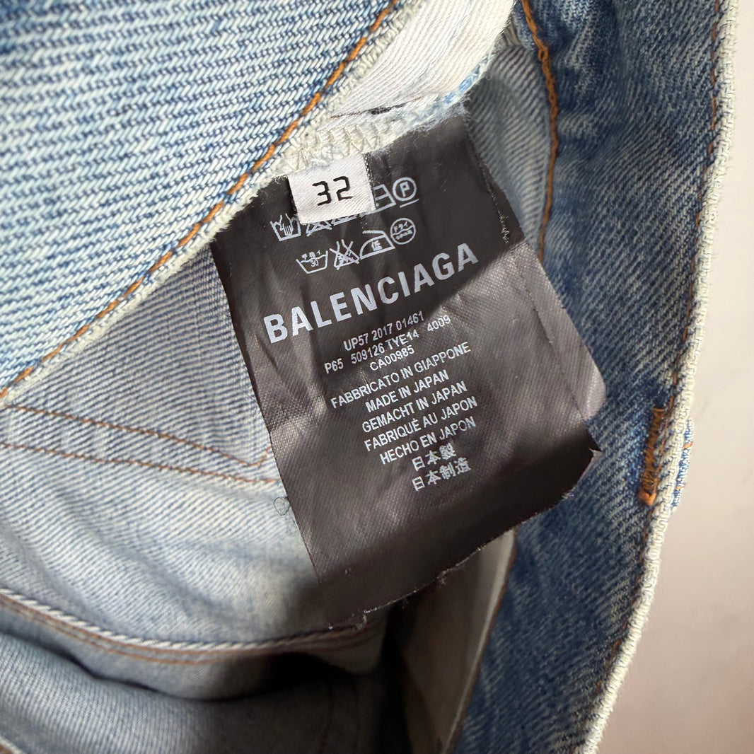 Balenciaga 3 Way Convertible Blue Denim Jeans