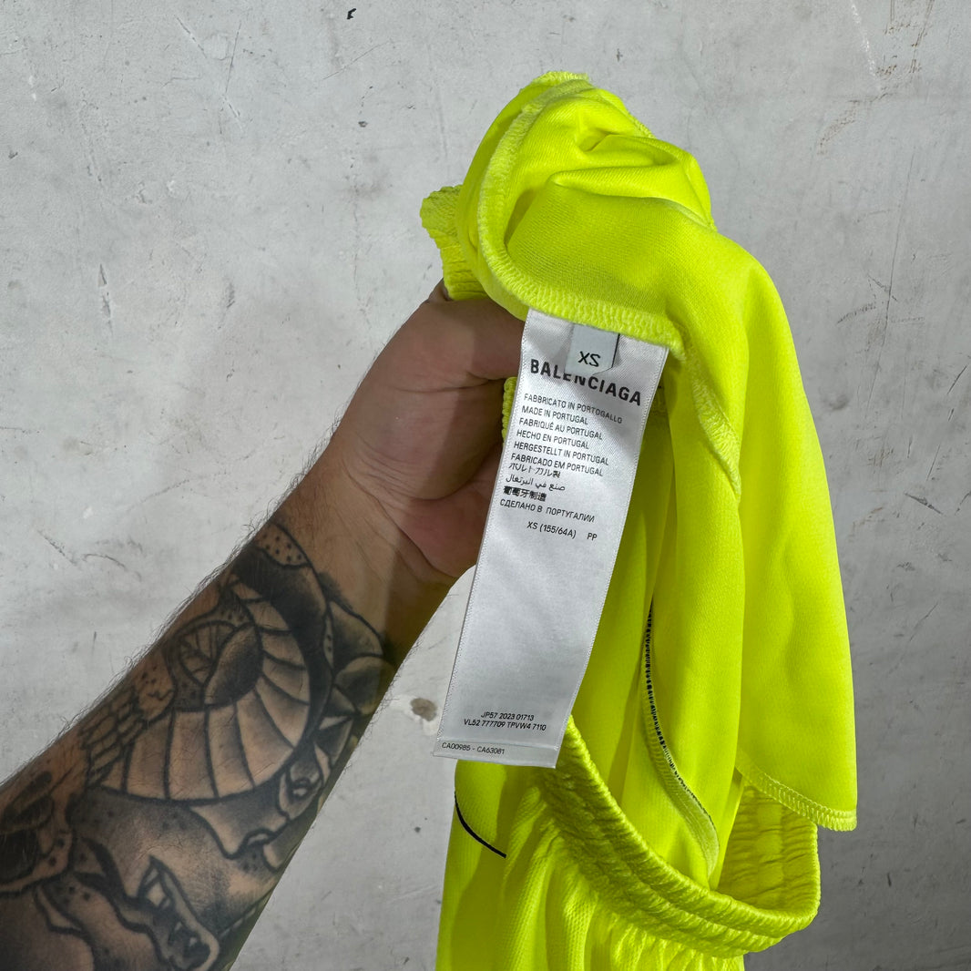 Balenciaga Neon Mesh Soccer Shorts