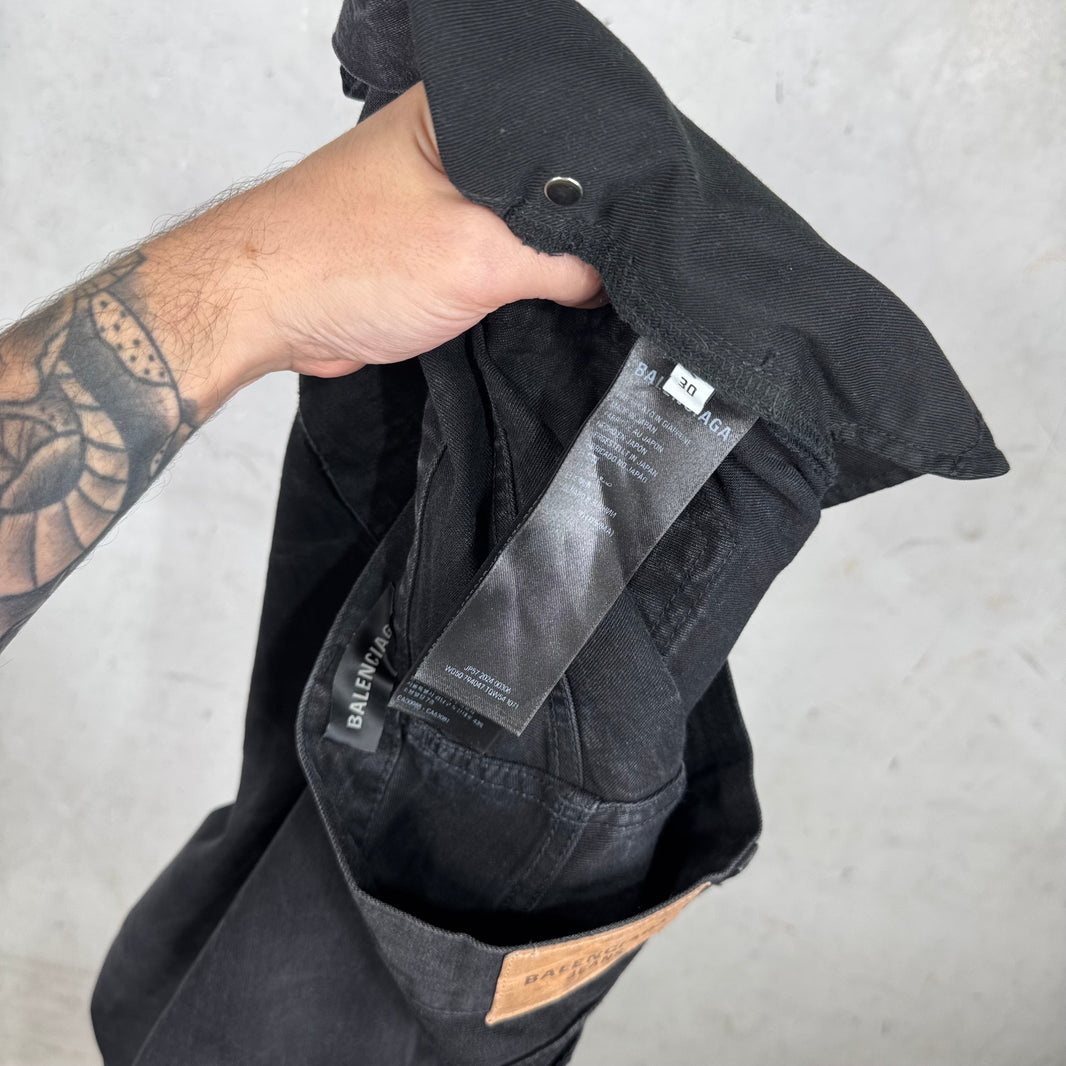 Balenciaga Black Whiskered Flare Jeans
