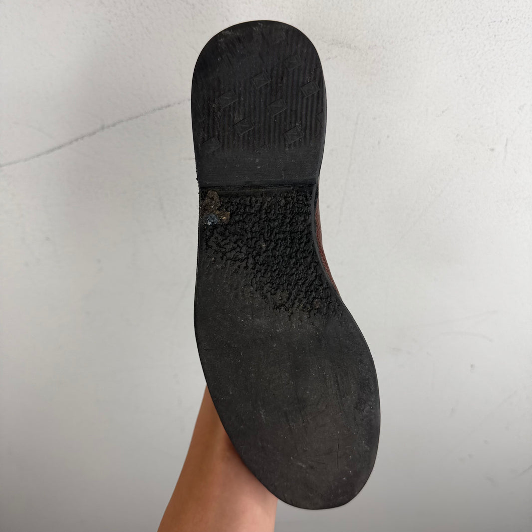 Belgian Shoes Leather Textured Loafers