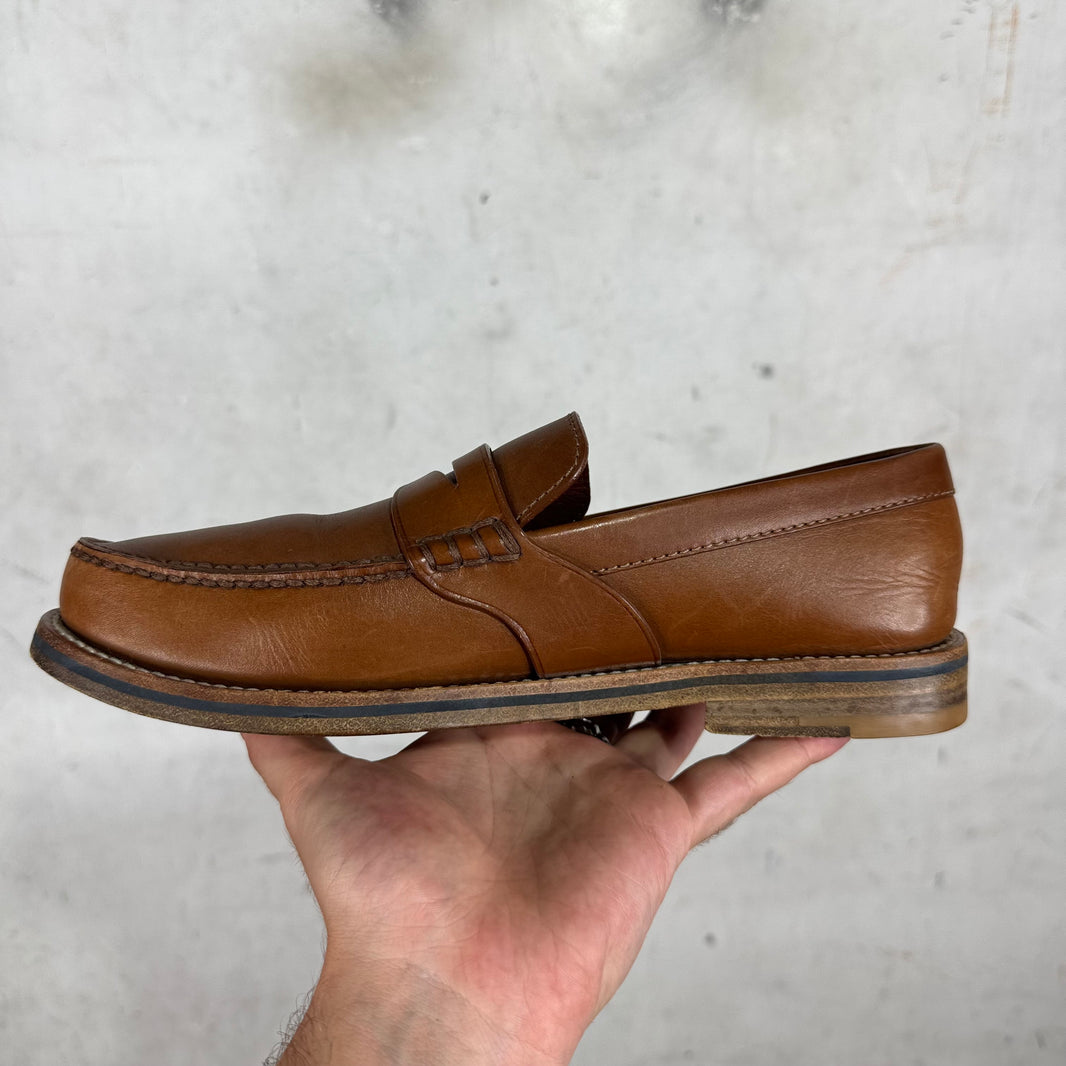 Louis Vuitton Brown Leather Penny Loafers