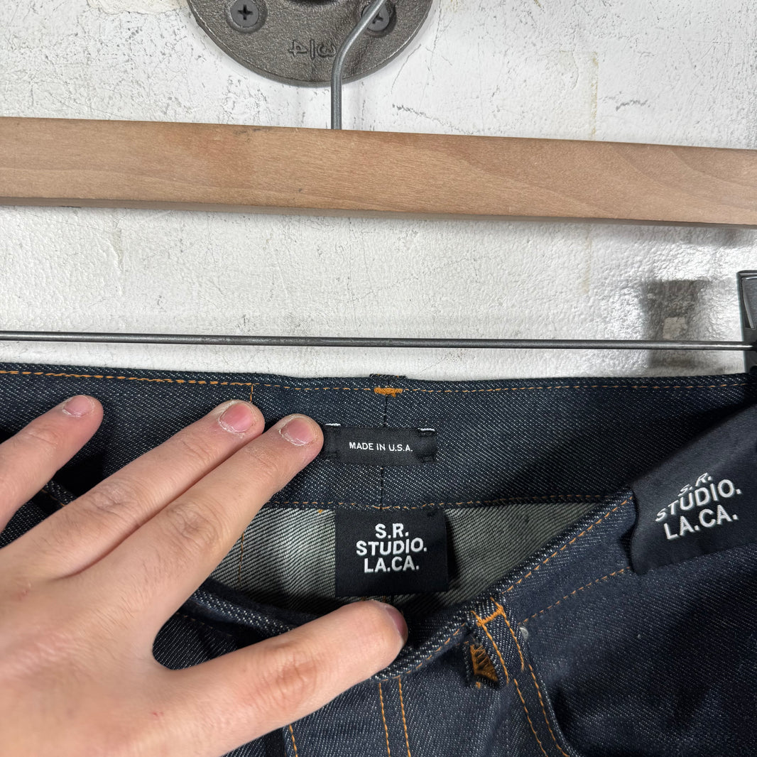 SR Studios Straight Legged Raw Denim Jeans