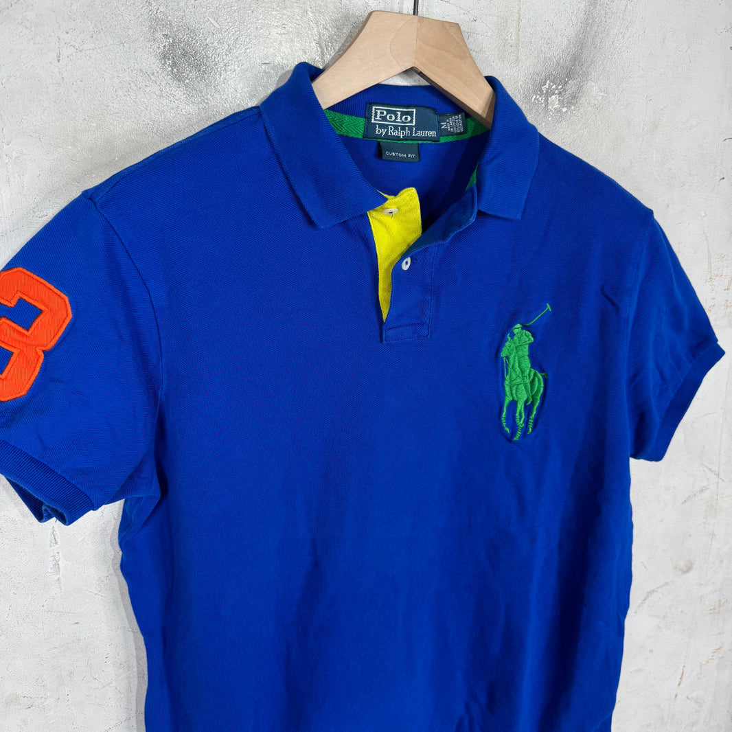 Ralph Lauren Blue Green Big Pony Orange #3 Polo