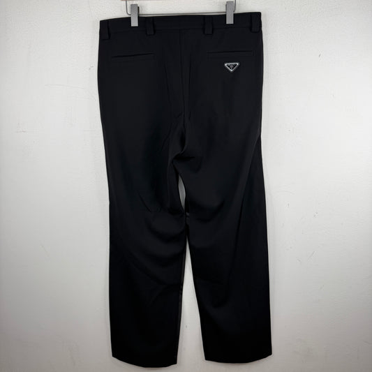 Prada Triangle Badge Inner Satin Baggy Trousers