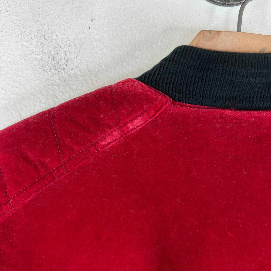 Balmain Red Velvet Crest Jacket