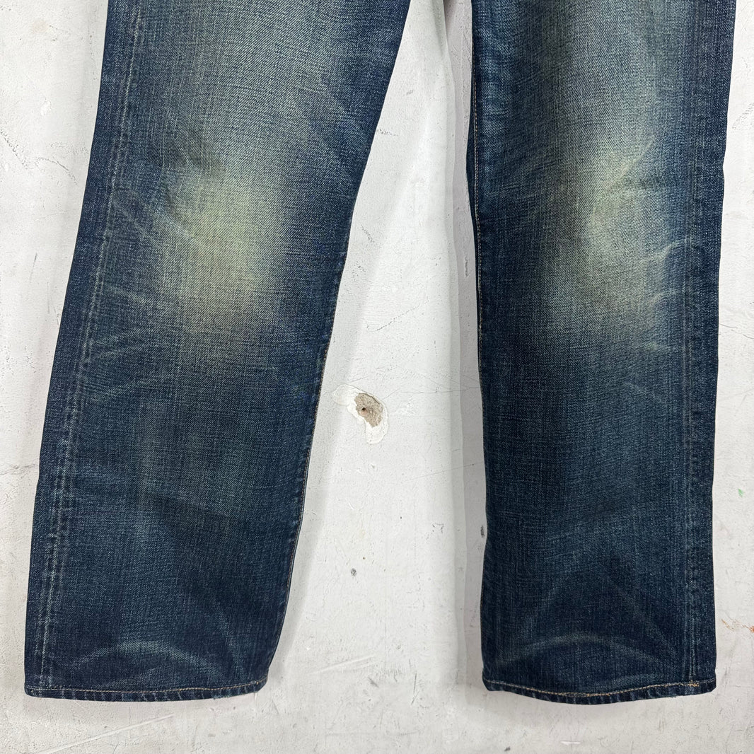RRL Dark Wash  Whiskered Straight Jeans