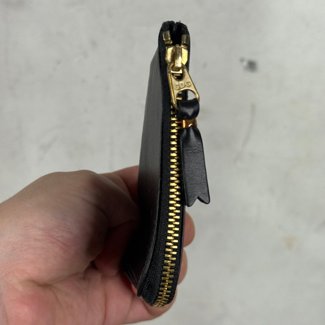 CDG Black Leather Zip Wallet