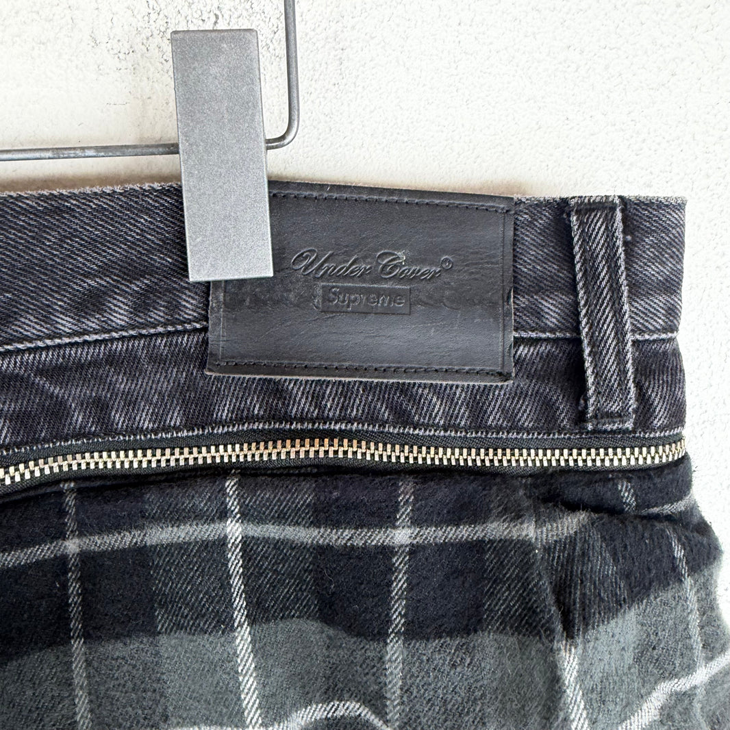 Supreme Undercover Black Layered Flannel Jeans