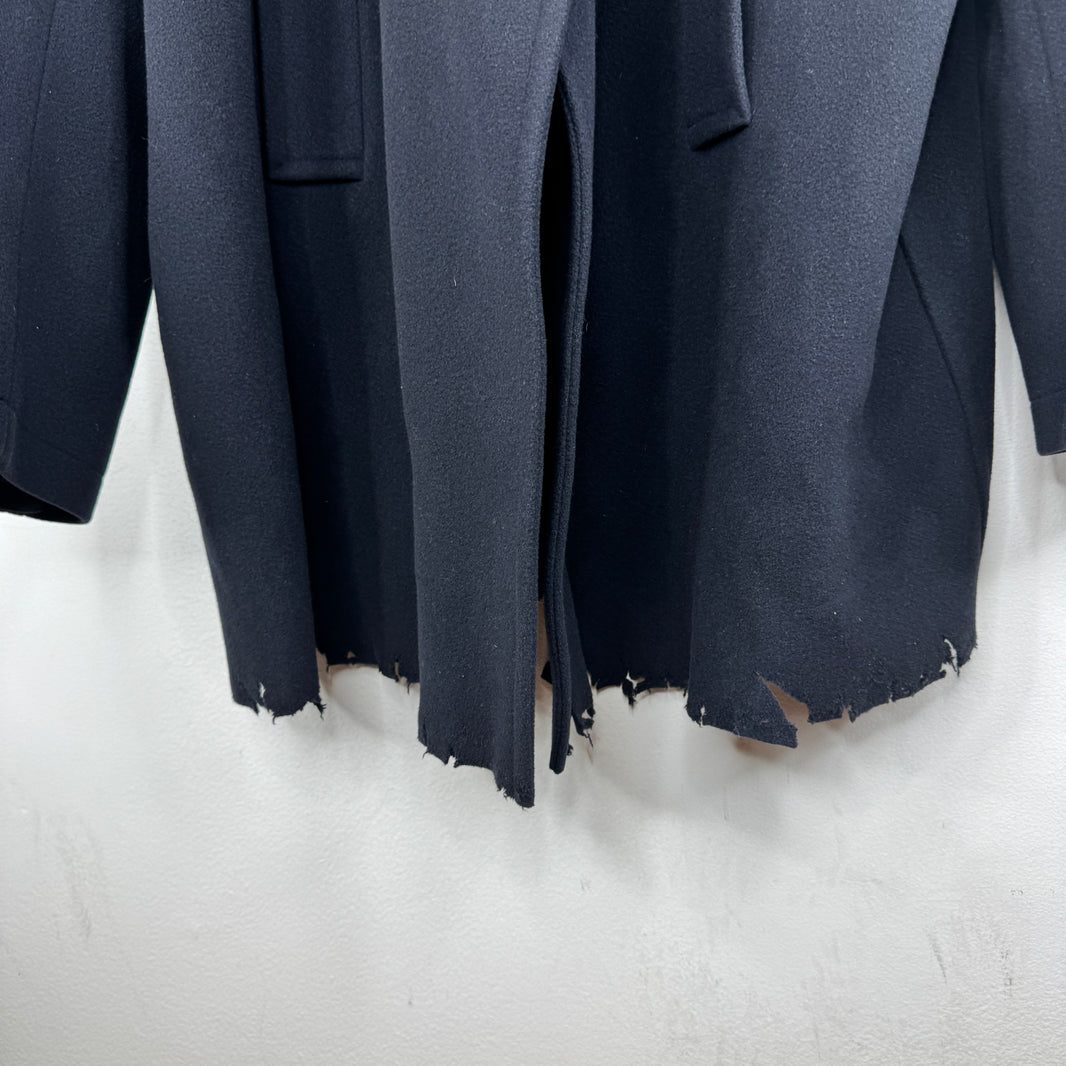 Balenciaga Safety Pin Distressed Bottom Trench Coat