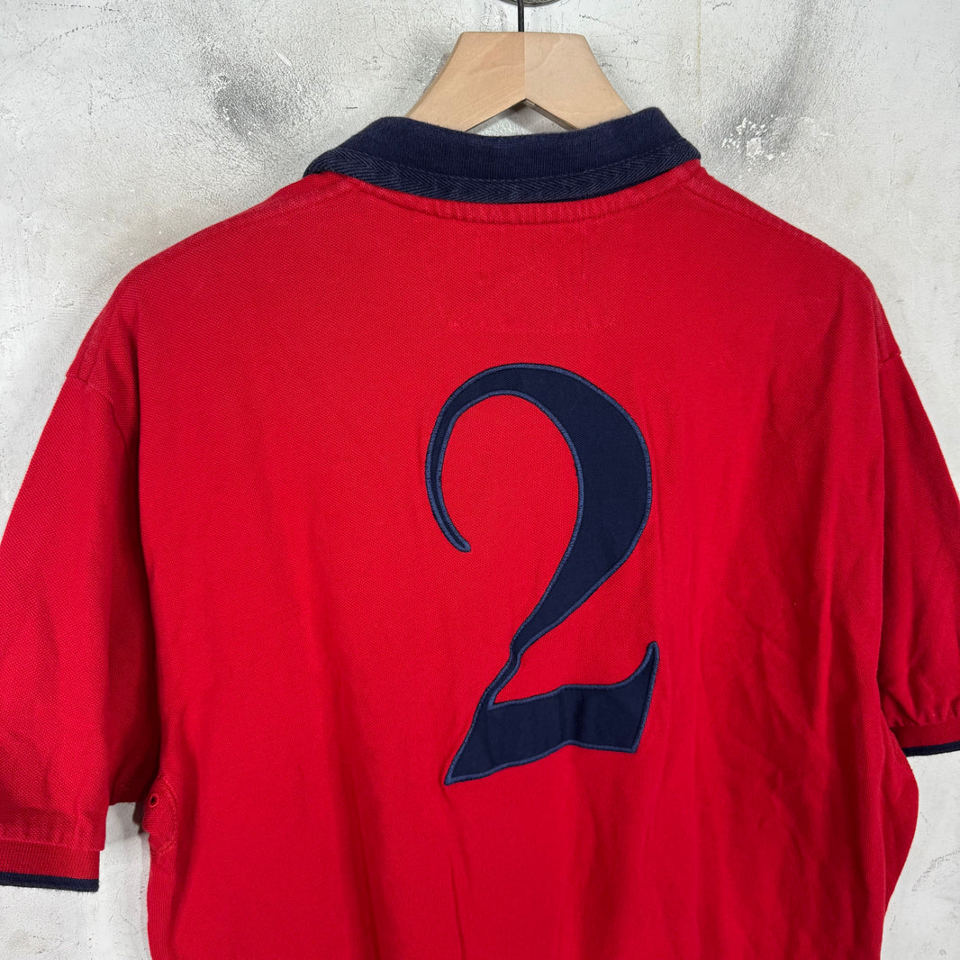 Ralph Lauren Red/Gold Big Pony Crested Polo