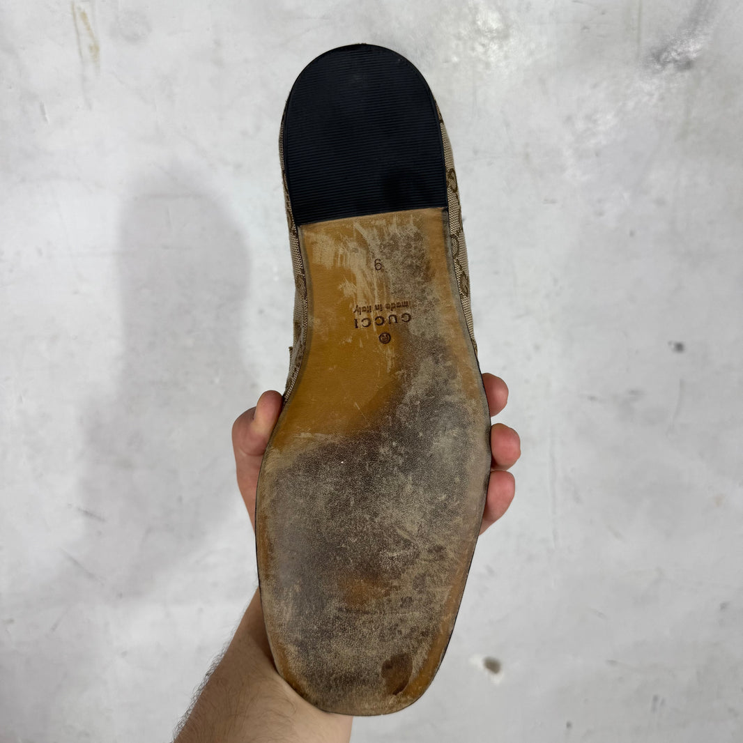 Gucci Canvas Monogram Raggazo Mules