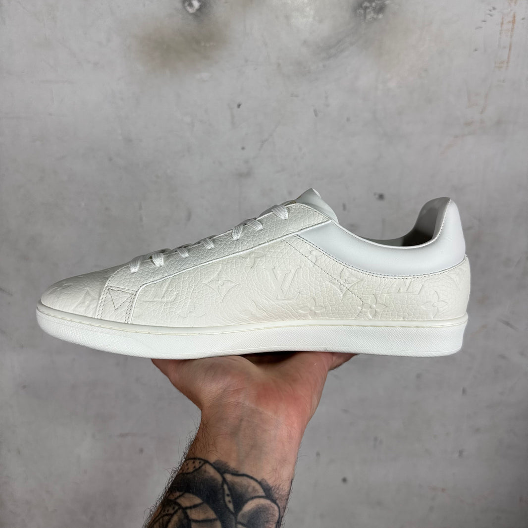 Louis Vuitton White Leather Monogram Luxemburg Sneakers