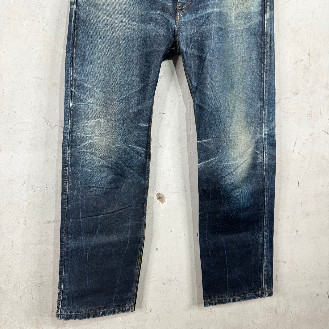 Balenciaga Tromp Denim Leather Pants