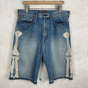 Kapital Blue Bone Denim Shorts