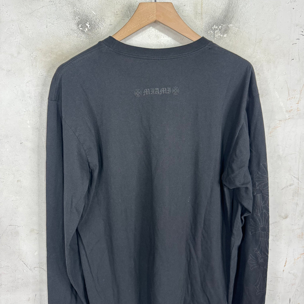 Chrome Hearts Vertical Logo Miami L/S T-Shirt