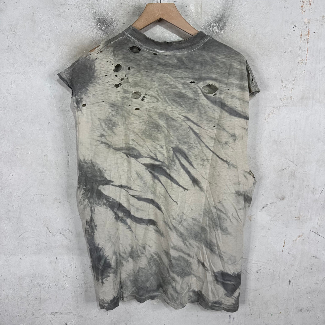 Vintage Slayer Dyed Distressed Cut off T-Shirt