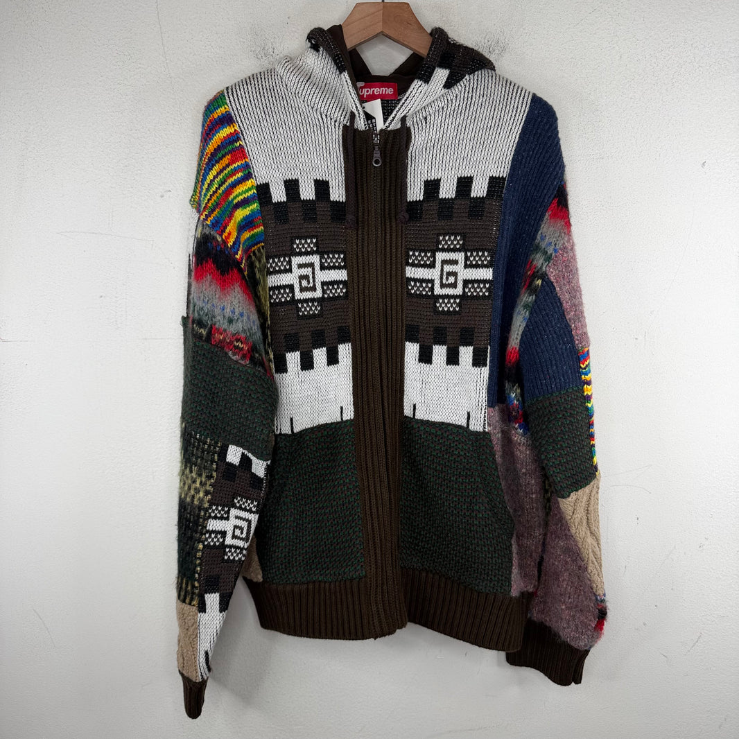 Supreme Patchwork Hooded Knit Sweater