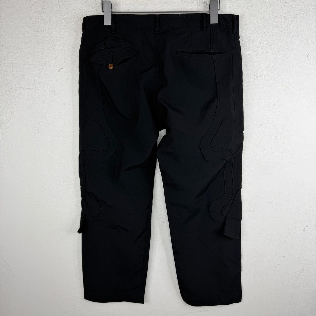 CDG Black Side Patch Paneled Trousers