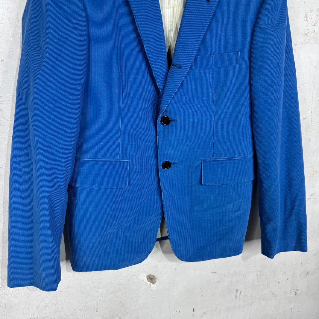 Thom Browne Blue Corduroy Blazer Jacket