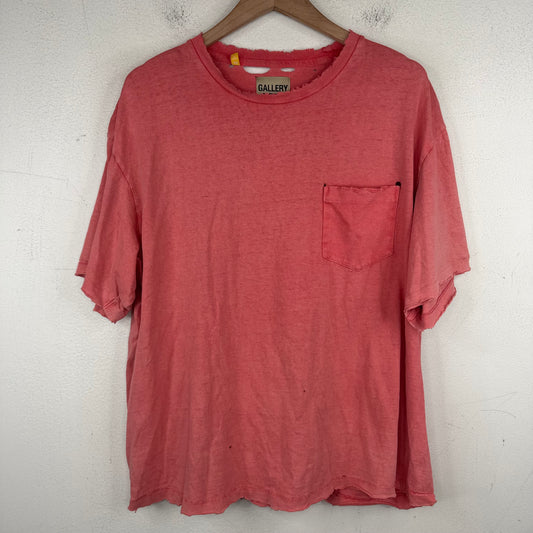 Gallery Dept Red Washed Distressed Pocket T-Shirt