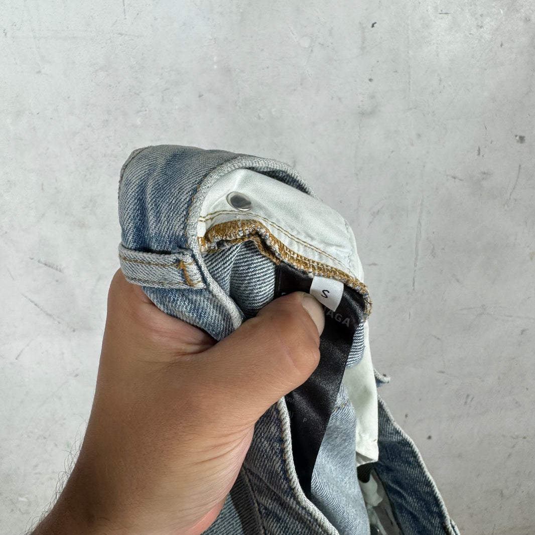 Balenciaga Altered Light Wash Flare Jeans