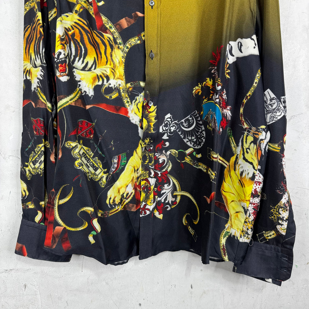 Cavalli Patterned Silk Buttoned Shirt