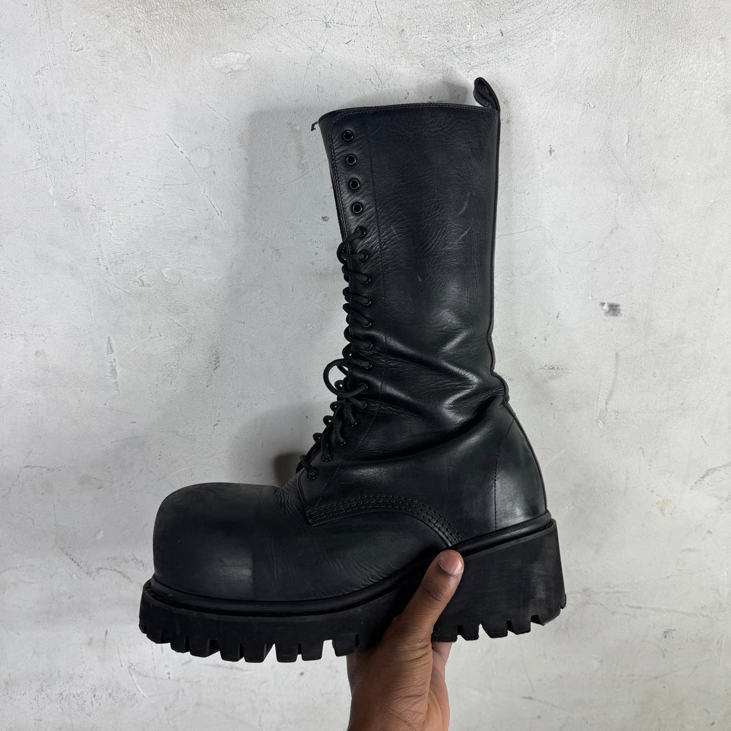 Balenciaga Tall Leather Stomper Boots