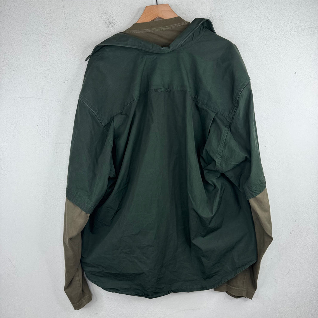 Balenciaga Olive Trompe Collar Shirt
