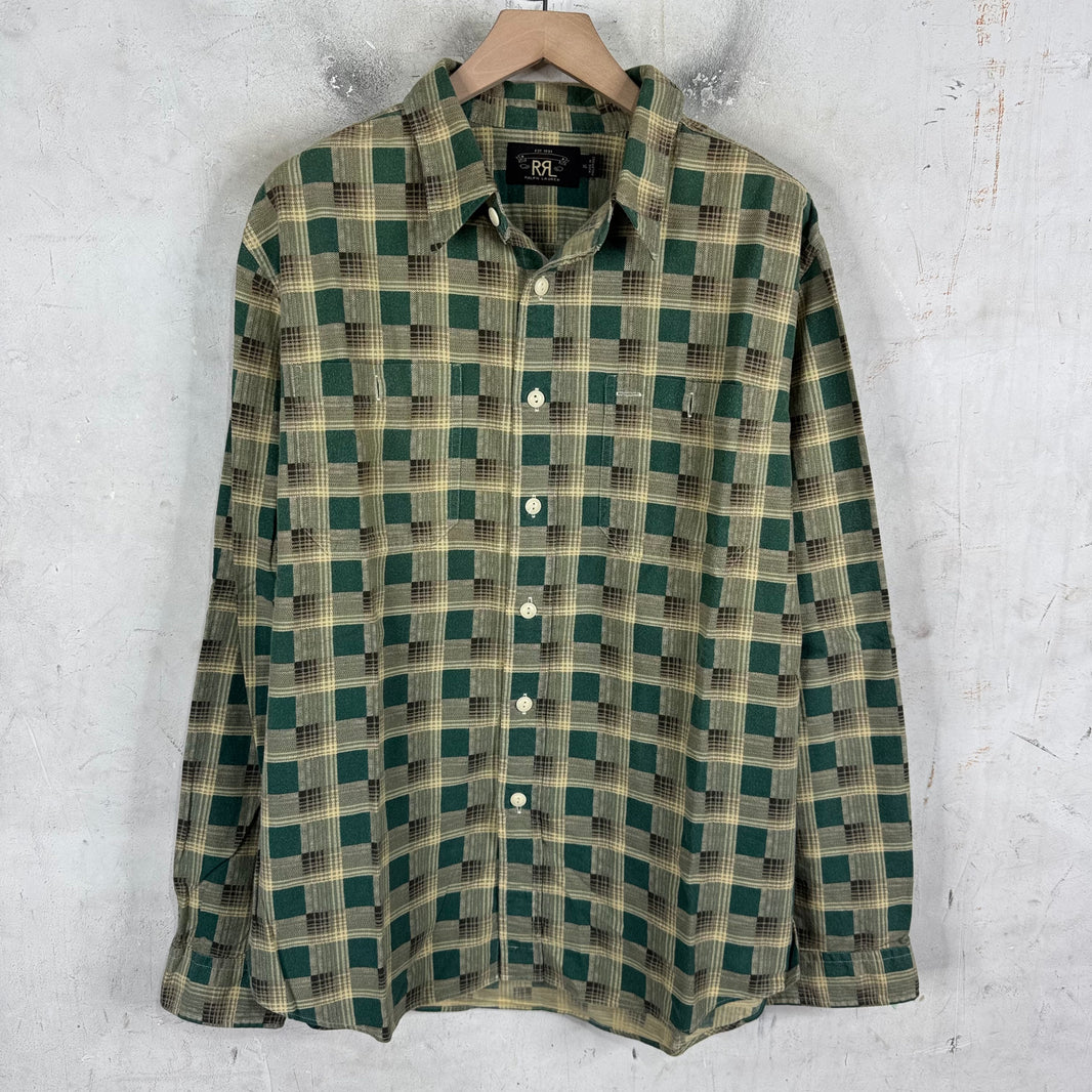 RRL Green/Brown Plaid Flannel Shirt