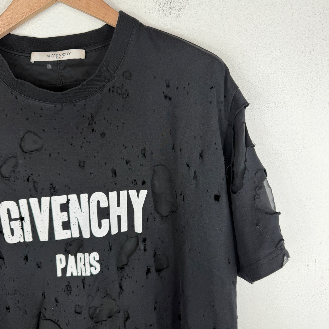 Givenchy Paris Distressed T-Shirt