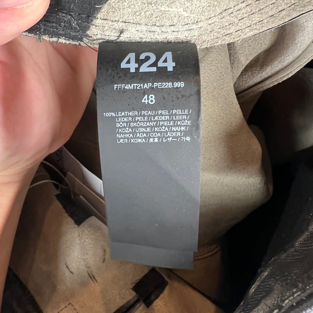 424 Leather Double Knee Trousers
