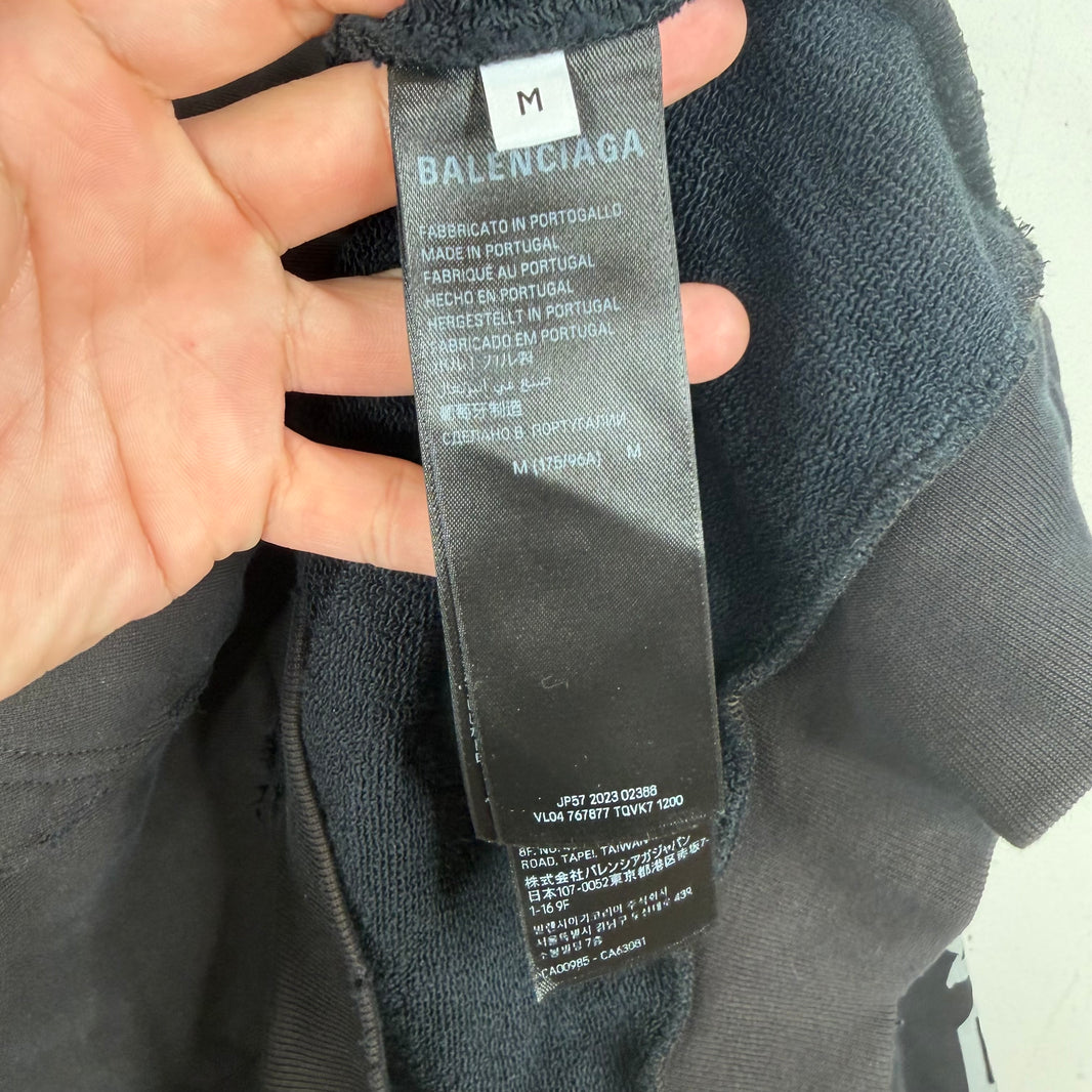 Balenciaga No Logo Black Hoodie