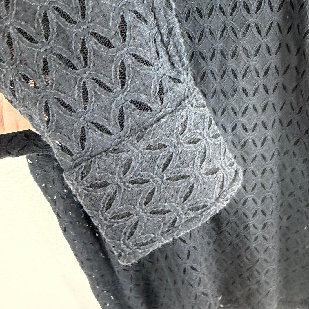 Bode Black Floral Lace L/S Shirt