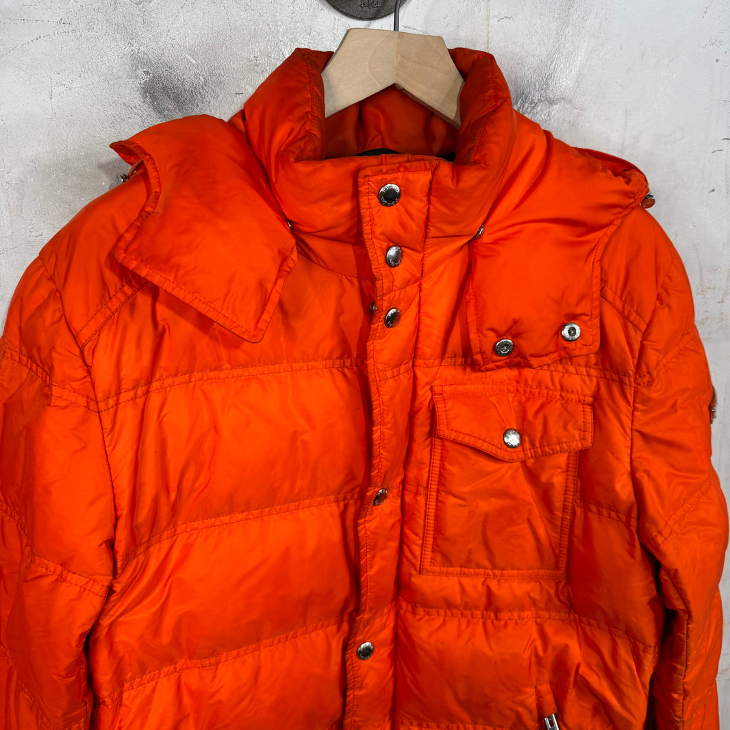 Prada Orange Plaqued Puffer Jacket