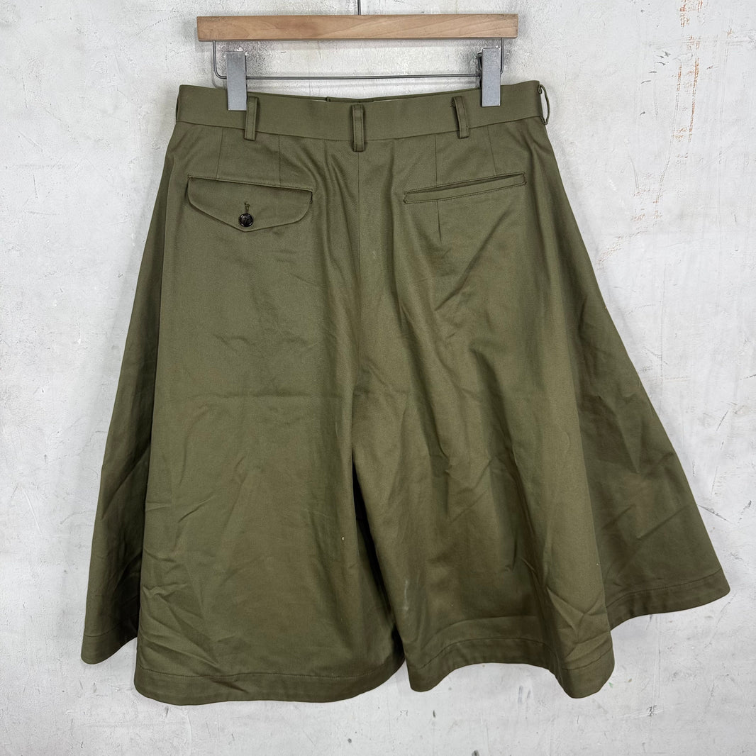 CDG HP Olive Balloon Flared Shorts