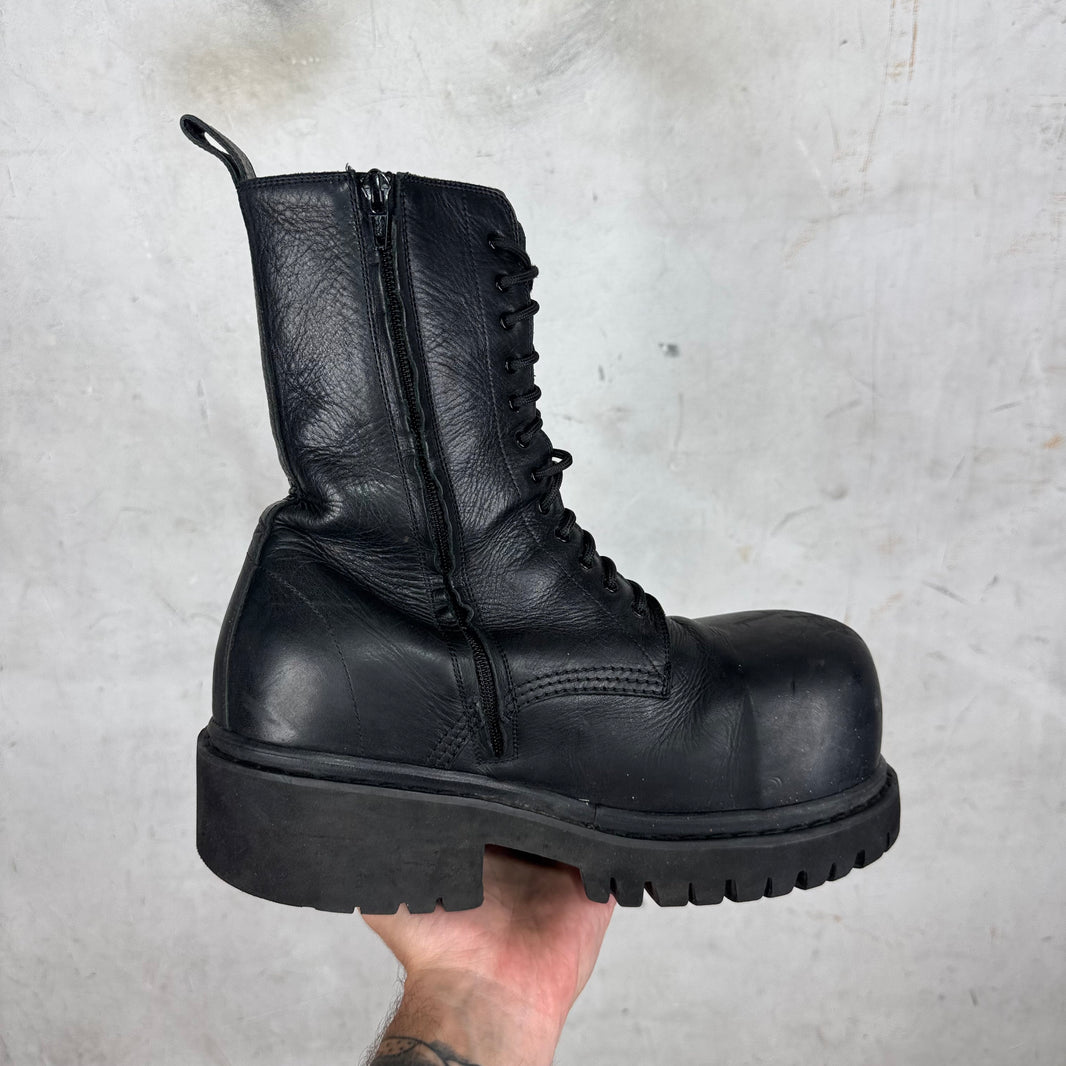 Balenciaga Smoked Leather Stomper Boots