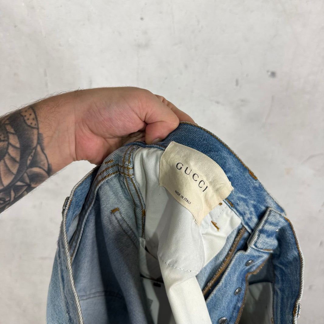 Gucci Release Hem Distressed Jeans