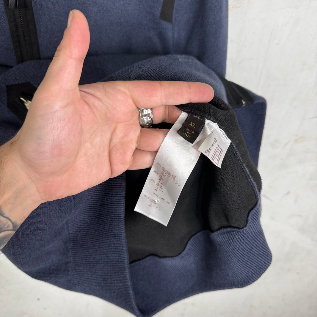 Louis Vuitton Black Trimmed Zip Up Cardigan