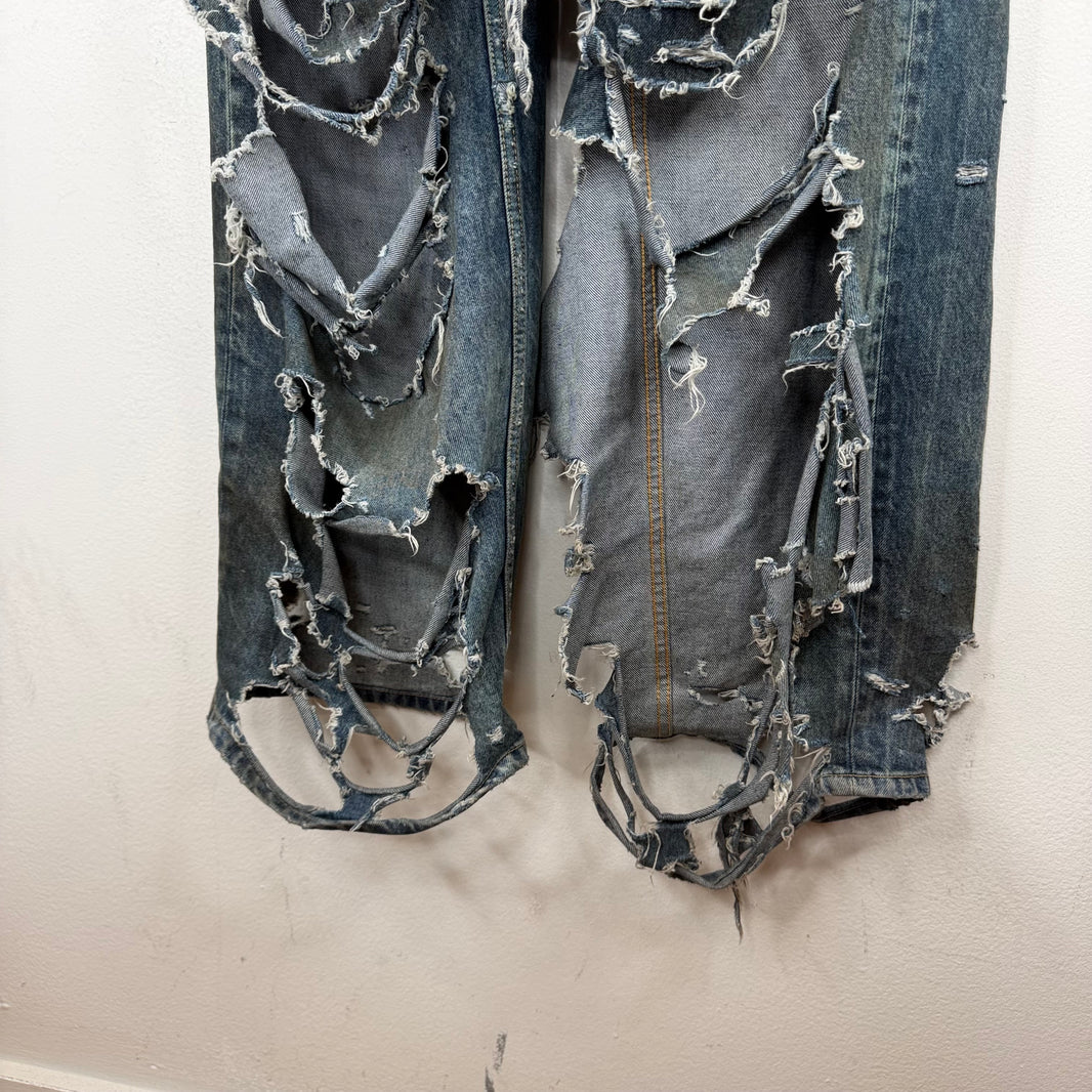 Balenciaga Destroyed Blue Jeans