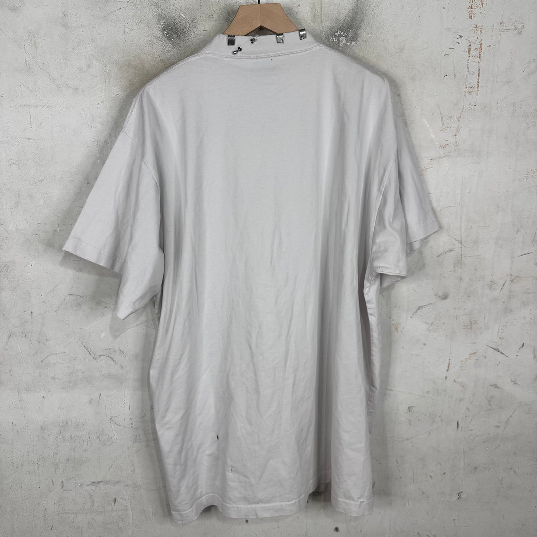 Balenciaga Pierced Collar Distressed T-Shirt
