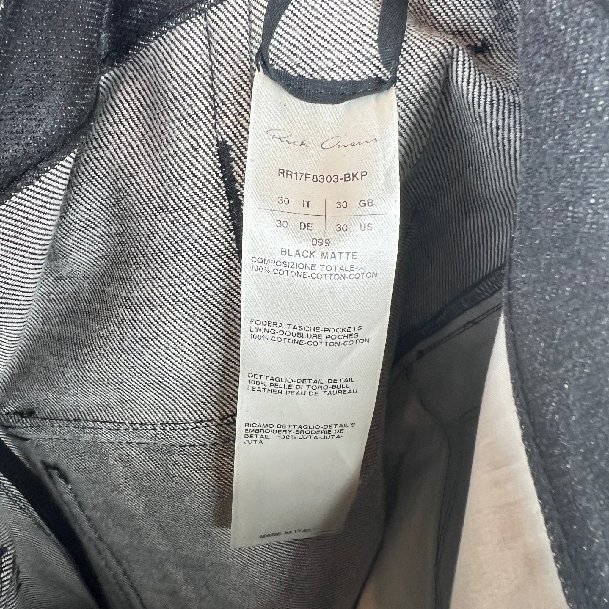 Rick Owens Glitter Coated Denim 3/4 Jeans